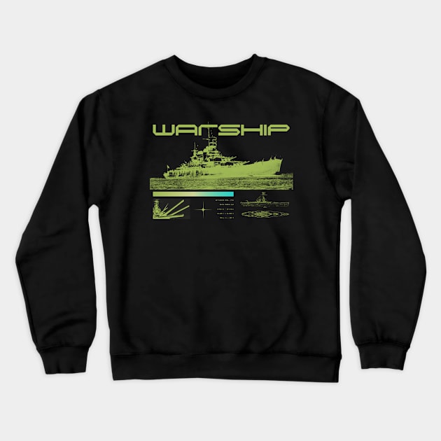 Warship (negative) Crewneck Sweatshirt by fm_artz